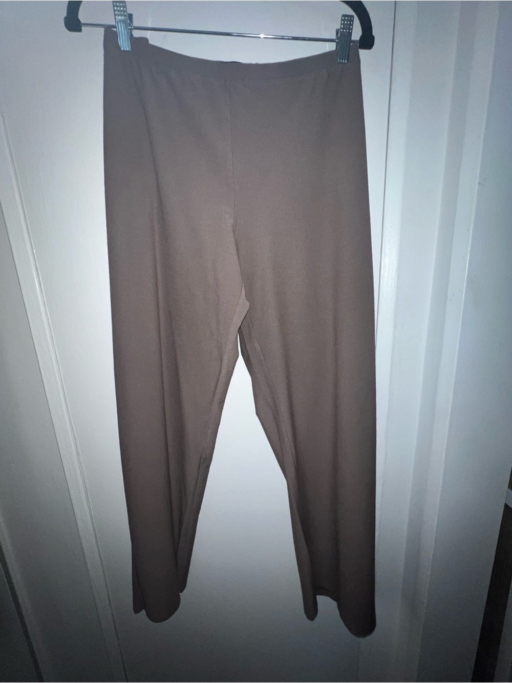 EILEEN FISHER Washable Crepe Taupe Straight Leg Pants - XL